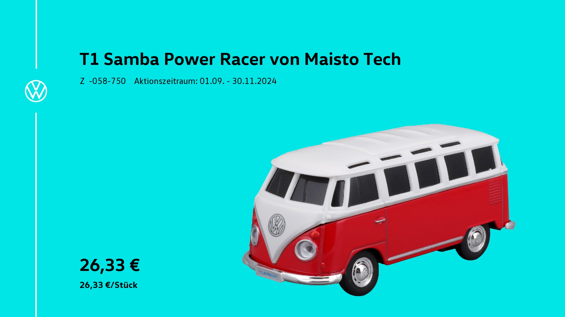 T! Samba Power Racer von Maisto Tech Original Volkswagen Zubehör