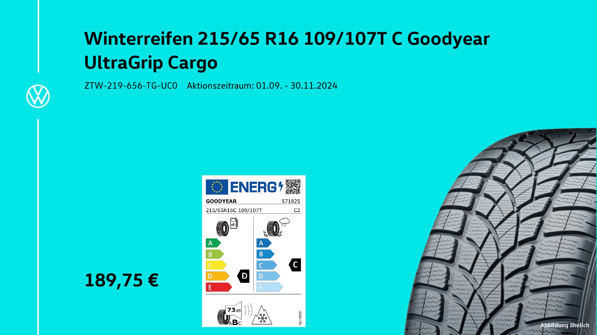 Winterreifen Goodyear 215/65 R16 109/107T C UltraGrip Cargo